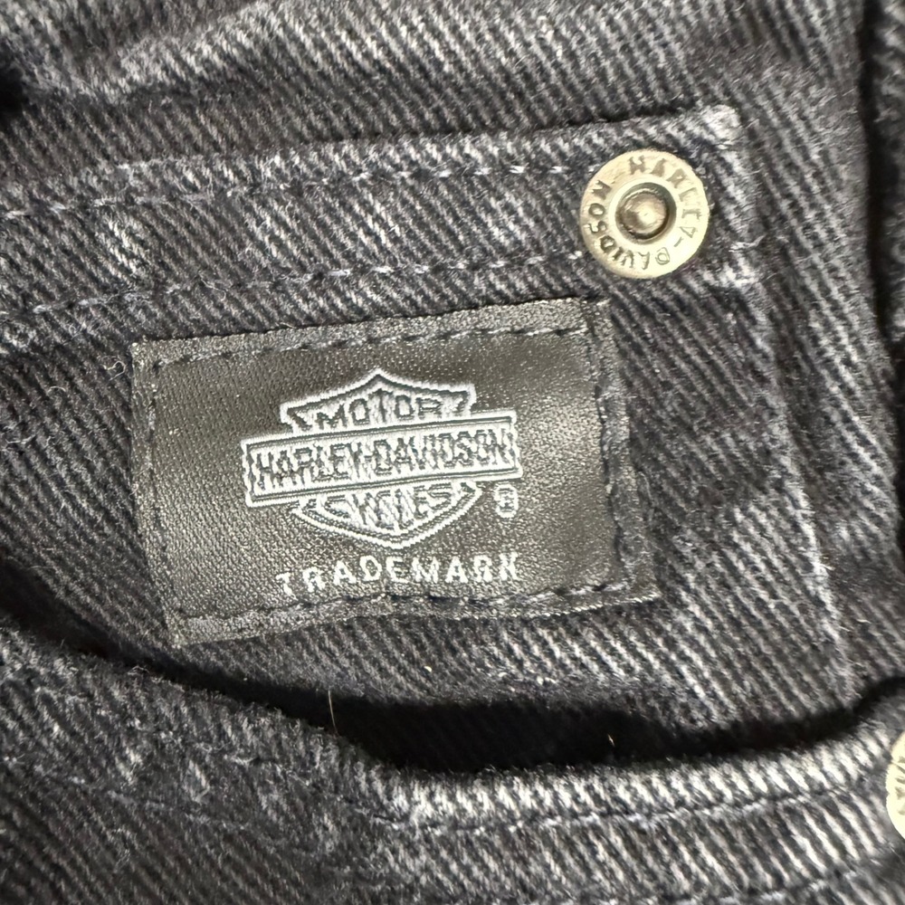 VTG Harley Davidson Jeans 29x31.5 Biker Denim Black Straight Leg Moto Gorpcore - Picture 4 of 12